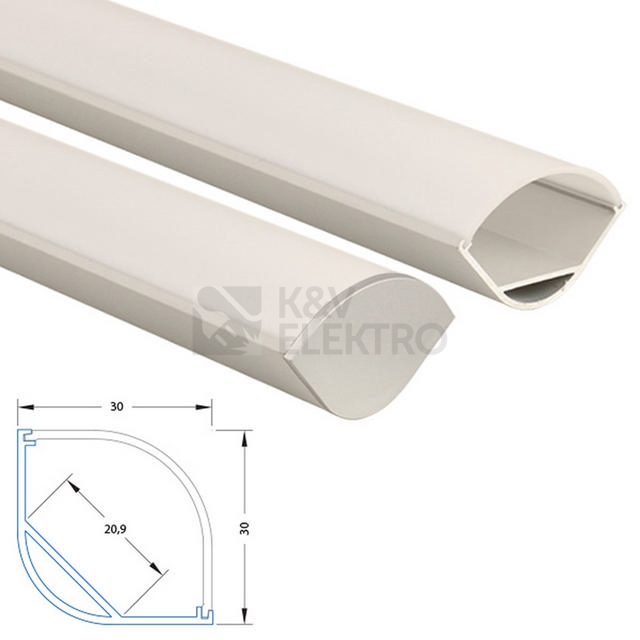 Obrázek produktu Rohový hliníkový profil McLED RL 30x30mm s matným difuzorem 1m ML-761.045.02.1 5