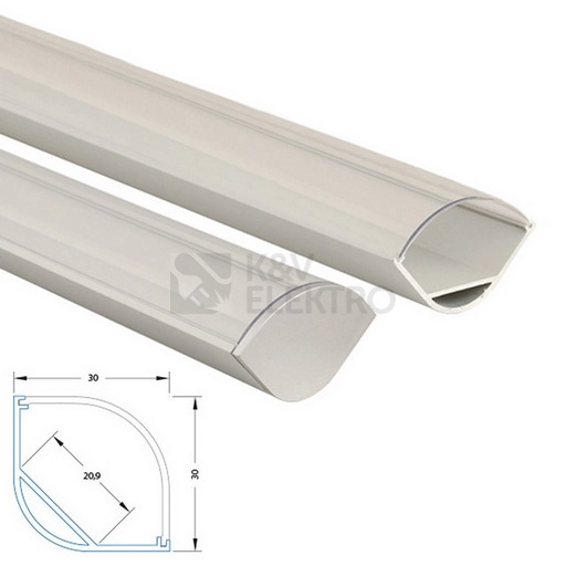 Obrázek produktu Rohový hliníkový profil McLED RL 30x30mm s čirým difuzorem 2m ML-761.046.02.2 6
