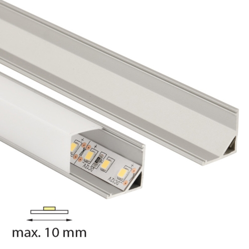 Rohový hliníkový profil McLED RD 16x16mm mléčný difuzor 1m ML-761.047.02.1