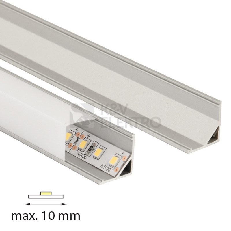 Obrázek produktu  Rohový hliníkový profil McLED RD 16x16mm mléčný difuzor 1m ML-761.047.02.1 2