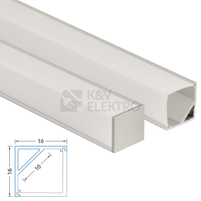 Obrázek produktu  Rohový hliníkový profil McLED RD 16x16mm mléčný difuzor 1m ML-761.047.02.1 3
