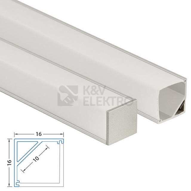 Obrázek produktu  Rohový hliníkový profil McLED RD 16x16mm mléčný difuzor 1m ML-761.047.02.1 7