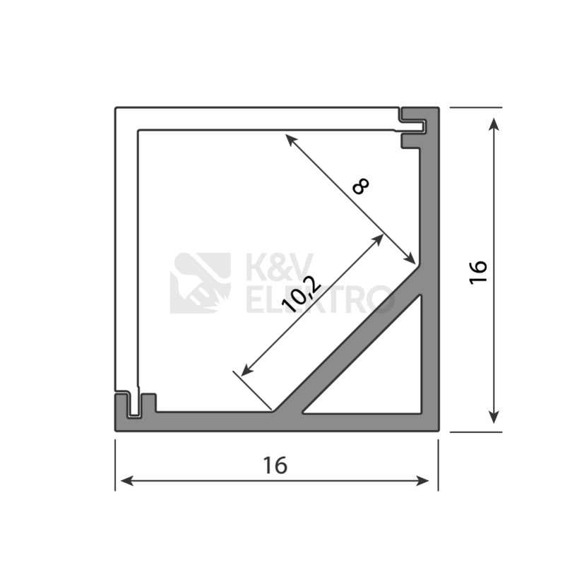 Obrázek produktu  Rohový hliníkový profil McLED RD 16x16mm mléčný difuzor 1m ML-761.047.02.1 8