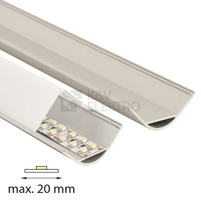 Obrázek produktu Rohový hliníkový profil McLED RH 30x30mm s mléčným difuzorem 2m ML-761.050.02.2 5