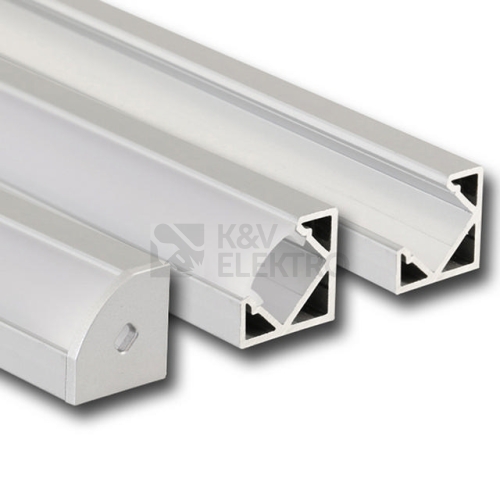 Rohový hliníkový profil McLED RT 19x19mm s matným difuzorem 1m ML-761.055.02.1