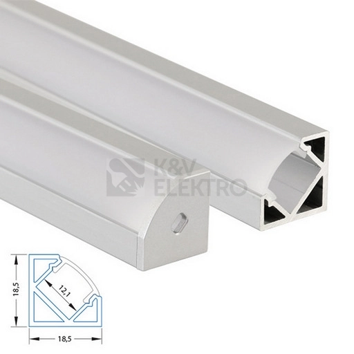 Obrázek produktu Rohový hliníkový profil McLED RT 19x19mm s matným difuzorem 2m ML-761.055.02.2 7