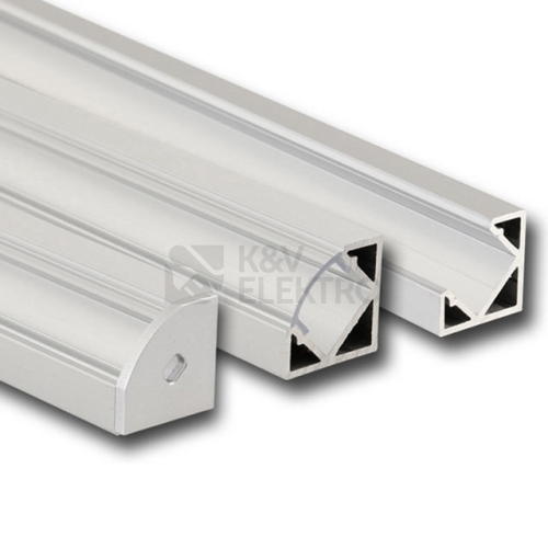 Rohový hliníkový profil McLED RT 19x19mm s čirým difuzorem 2m ML-761.056.02.2
