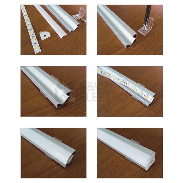 Obrázek produktu Rohový hliníkový profil McLED RT 19x19mm s čirým difuzorem 2m ML-761.056.02.2 9
