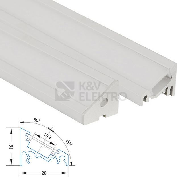 Obrázek produktu Rohový hliníkový profil McLED RQ 20x16mm s matným difuzorem 1m ML-761.093.02.1 5