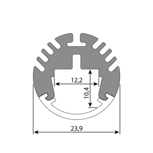Kruhový hliníkový profil McLED ZP průměr 23mm s matným difuzorem 2m ML-761.061.02.2 (obrázek 8)