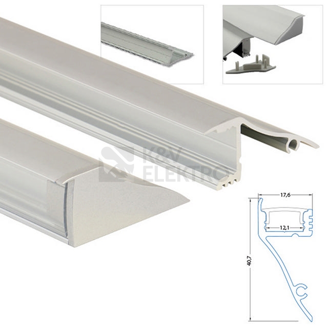 Obrázek produktu Nástěnný hliníkový profil McLED NT 18x41mm s čirým difuzorem 2m ML-761.064.02.2 4