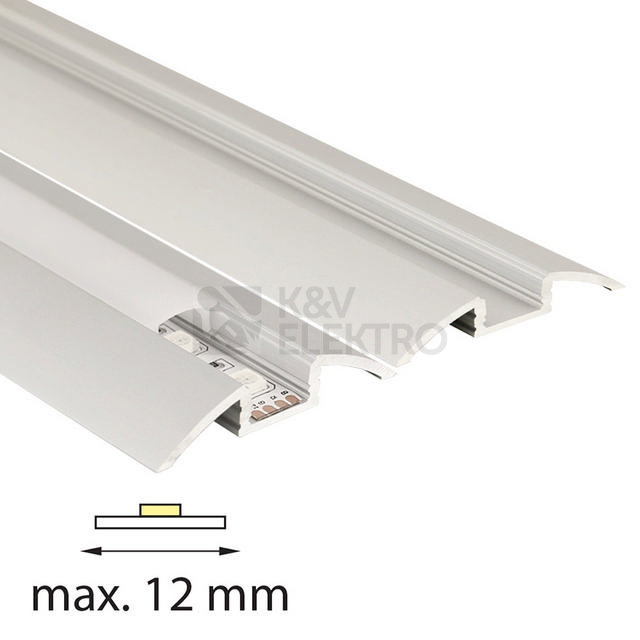 Obrázek produktu Nášlapný hliníkový profil McLED BH 52x8mm s čirým difuzorem 2m ML-761.070.02.2 1
