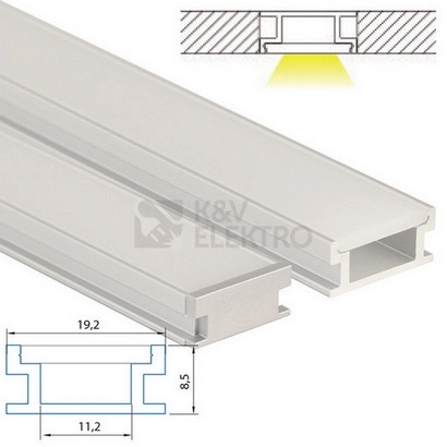 Obrázek produktu Nášlapný hliníkový profil McLED BD 19x9mm s matným difuzorem 2m ML-761.072.02.2 5