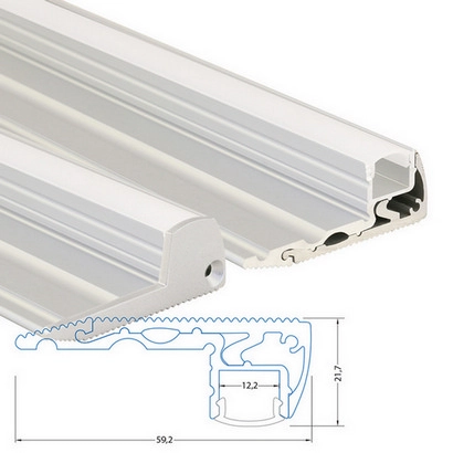 Nášlapný hliníkový profil McLED BL 59x22mm stříbrná barva s mléčným difuzorem 2m ML-761.073.02.2 (obrázek 3)
