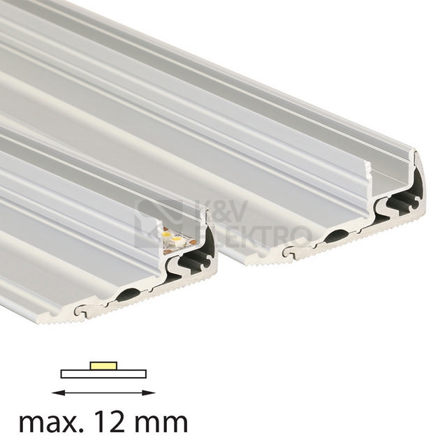 Obrázek produktu Nášlapný hliníkový profil McLED BL 59x22mm stříbrná barva s mléčným difuzorem 2m ML-761.073.02.2 1