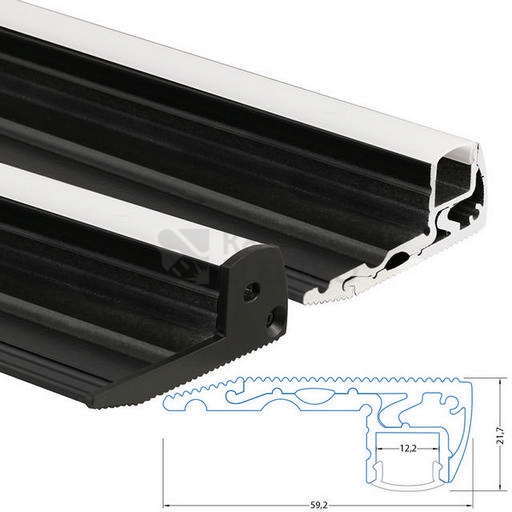 Obrázek produktu Nášlapný hliníkový profil McLED BQ 59x22mm černá barva s mléčným difuzorem 2m ML-761.074.02.2 3