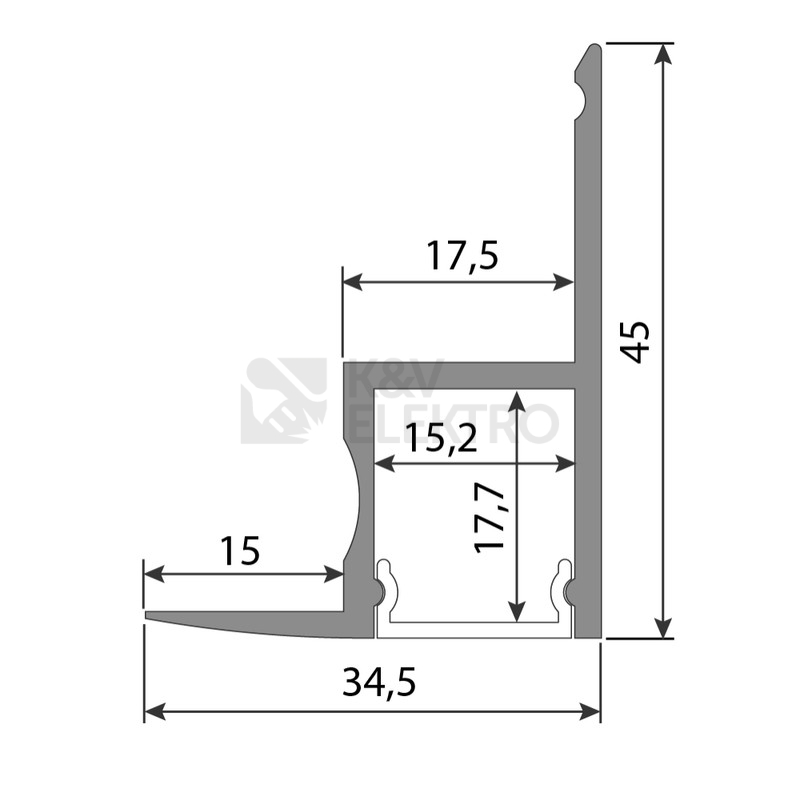 Obrázek produktu Rohový hliníkový profil McLED RP 35x45mm s matným difuzorem 2m ML-761.083.02.2 6