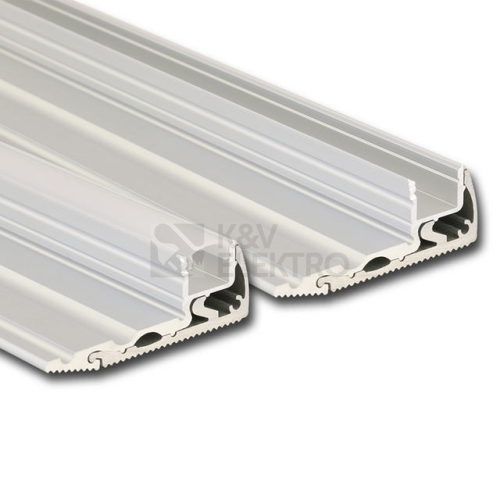 Nášlapný hliníkový profil McLED BL 59x22mm stříbrná barva s matným difuzorem 2m ML-761.085.02.2