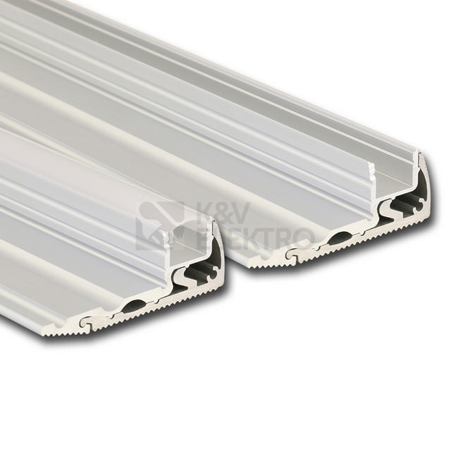Obrázek produktu Nášlapný hliníkový profil McLED BL 59x22mm stříbrná barva s matným difuzorem 2m ML-761.085.02.2 0