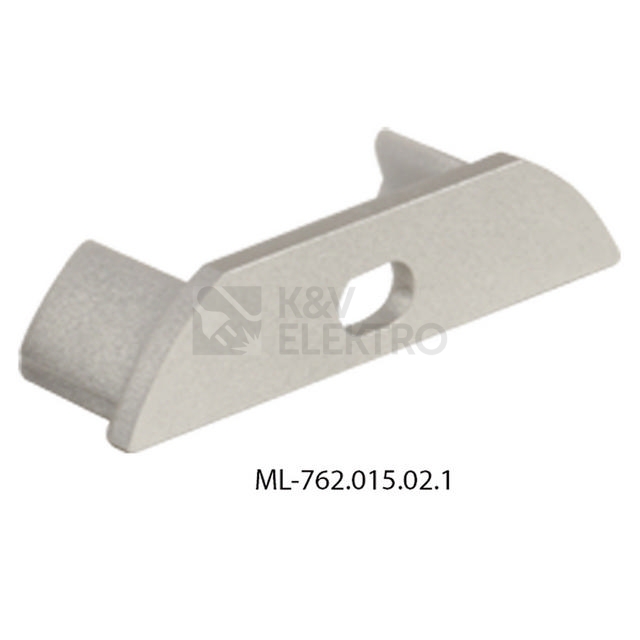 Obrázek produktu Koncovka LED profilu PX s otvorem stříbrná McLED ML-762.015.02.1 0