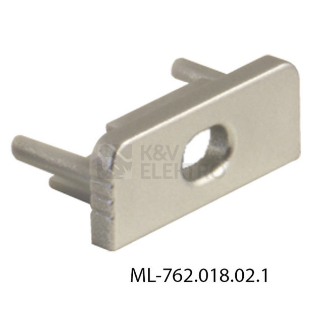 Obrázek produktu Koncovka LED profilu PU s otvorem stříbrná McLED ML-762.018.02.1 0