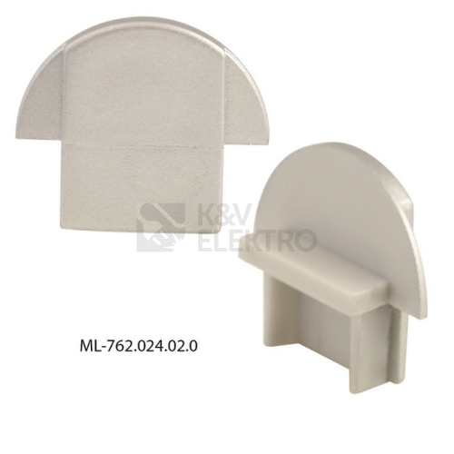 Koncovka McLED pro VR bez otvoru stříbrná barva ML-762.024.02.0