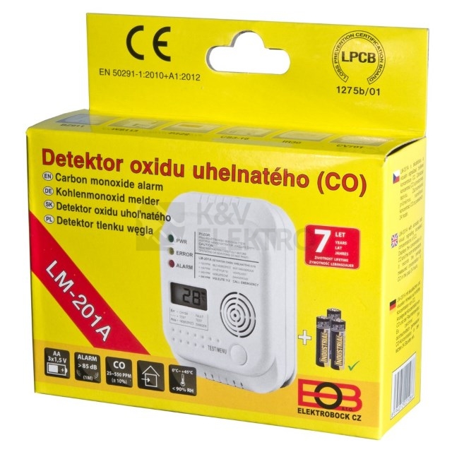 Obrázek produktu Autonomní detektor oxidu uhelnatého (CO) ELECTROBOCK LM-201A 2