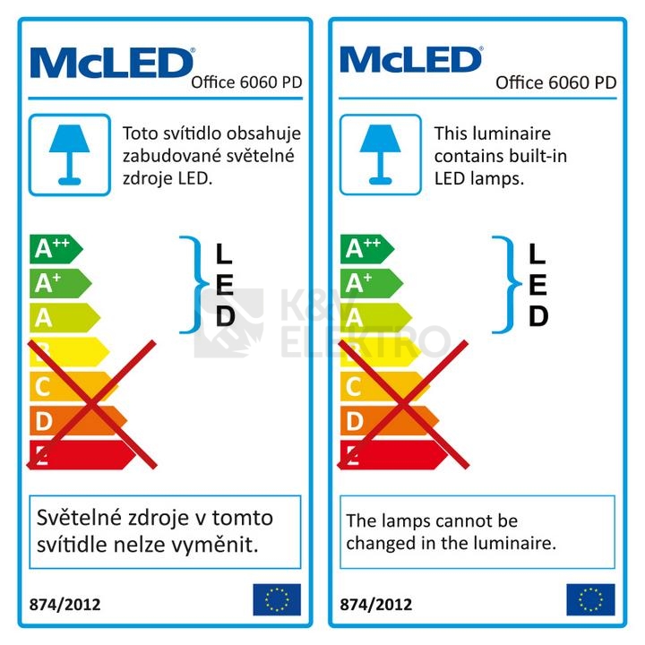 Obrázek produktu LED panel McLED Office 6060 P DALI 40W 4000K neutrální bílá ML-413.428.03.0 3