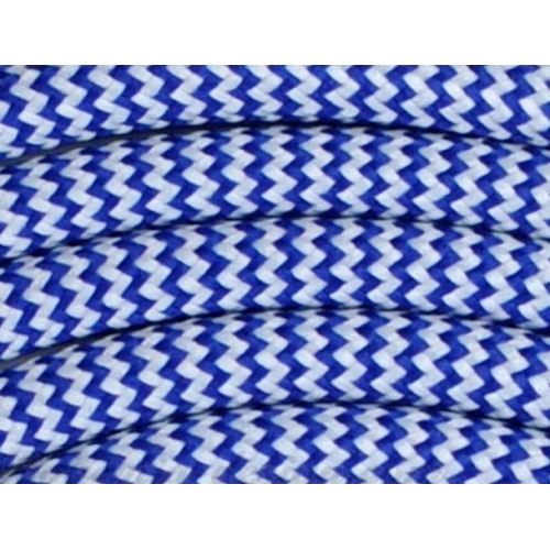 Levně Textilní kabel H03VV-F 2x0,75 2m zigzag modro-bílá 23 (CYSY 2Dx0,75)