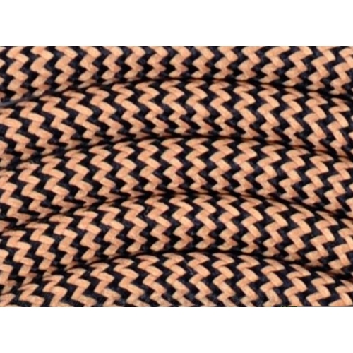 Levně Textilní kabel H03VV-F 2x0,75 2m zigzag art deco 29 (CYSY 2Dx0,75)