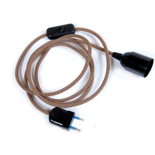 Textilní kabel H03VV-F 2×0,75 2m zigzag art deco 29 (CYSY 2Dx0,75)