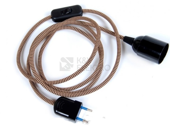 Obrázek produktu Textilní kabel H03VV-F 2x0,75 2m zigzag art deco 29 (CYSY 2Dx0,75) 1