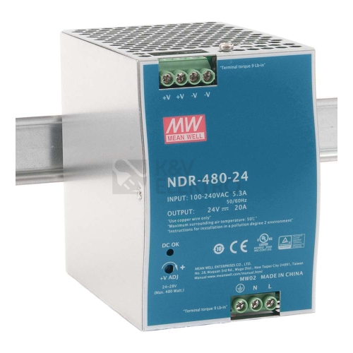 Spínaný napájecí zdroj MEAN WELL NDR-480-24 480W 24VDC