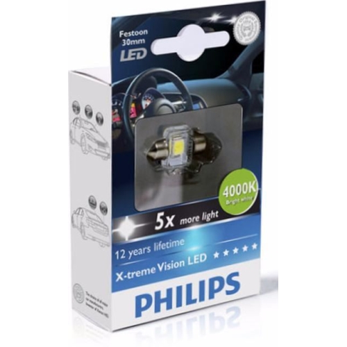 Levně LED Autožárovka Philips X-tremeVision 129404000KX1 C5W SV8,5 12V 1W sufit 14x30