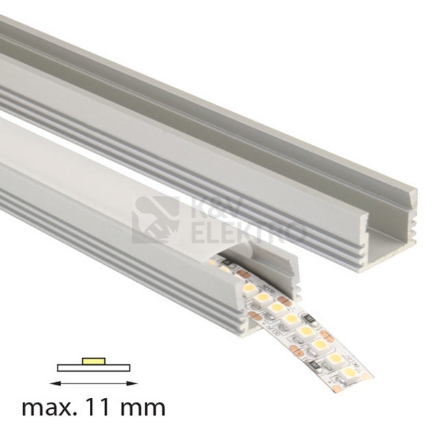 Obrázek produktu Přisazený hliníkový profil McLED PP 16x13mm s matným difuzorem 2m ML-761.013.02.2 1