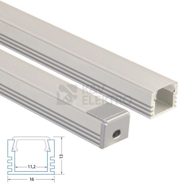 Obrázek produktu Přisazený hliníkový profil McLED PP 16x13mm s matným difuzorem 2m ML-761.013.02.2 3