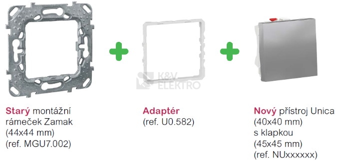 Obrázek produktu Schneider Electric Nová Unica adaptér U0.582 do starého montážního rámečku MGU7.002 1