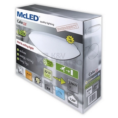 Obrázek produktu LED svítidlo McLED Cala 32 E 32W 4000K IP44 s nouzovým modulem 1,5h ML-411.210.32.0 2