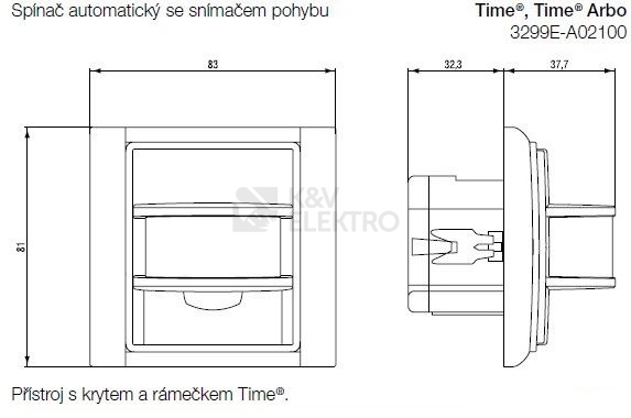 Obrázek produktu ABB Element pohybové čidlo slonová kost/ledová bílá 3299E-A02100 21 1