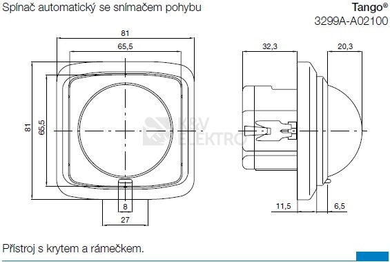 Obrázek produktu ABB Tango pohybové čidlo bílá 3299A-A02100 B 1