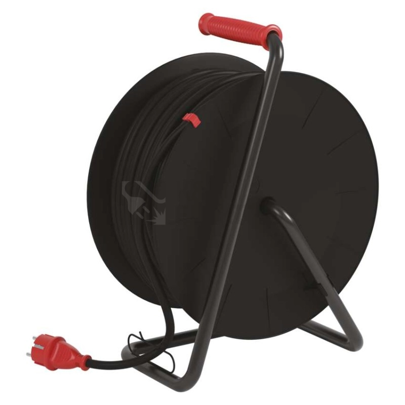Obrázek produktu Gumový prodlužovací kabel na bubnu 50m/4zásuvka 3x2,5mm2 černá EMOS P084503 1908545000 2