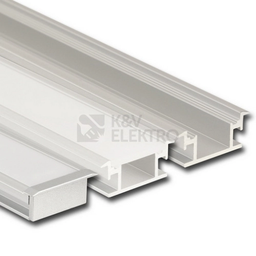 Nášlapný hliníkový profil McLED BR 27x11mm s mléčným difuzorem 2m ML-761.011.07.2