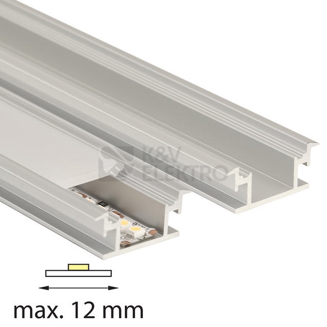 Obrázek produktu Nášlapný hliníkový profil McLED BR 27x11mm s mléčným difuzorem 2m ML-761.011.07.2 1
