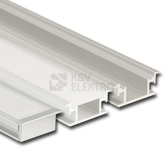 Obrázek produktu Nášlapný hliníkový profil McLED BR 27x11mm s mléčným difuzorem 2m ML-761.011.07.2 6