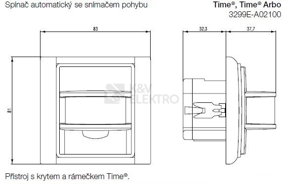 Obrázek produktu ABB Time, Time Arbo pohybové čidlo ocelová 3299E-A02100 36 1