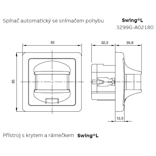 ABB Swing (L) pohybové čidlo bílá 3299G-A02180 B1 (obrázek 4)