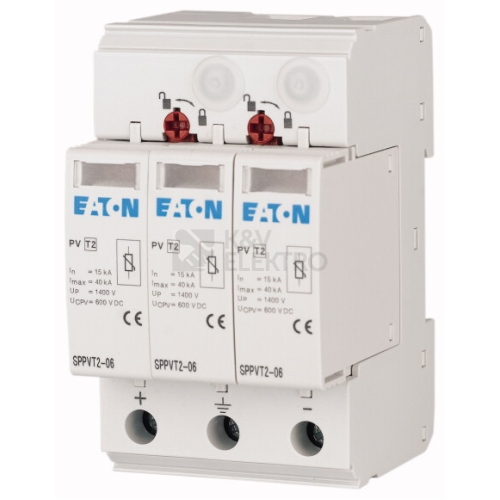 Svodič přepětí pro fotovoltaiku EATON SPPVT12-10-2+PE 177256