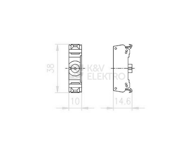 Obrázek produktu Ledka zelená se sníženou hloubkou čelní upevnění bezšroubové svorky 12-30VAC/DC EATON M22-FLED-G 180797 1