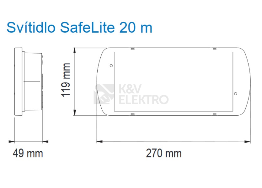 Obrázek produktu Nouzové svítidlo EATON SafeLite SL20 SL2MNM65D1C3A IP65 100lm 1h 3