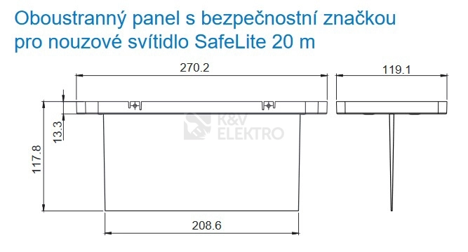 Obrázek produktu Oboustranný panel Dolů / Dolů EATON Cooper SL2PPDD 1